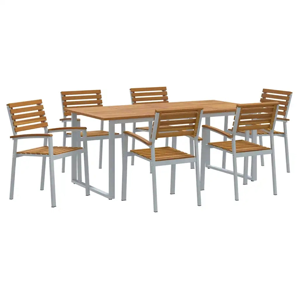 Set da Pranzo per Giardino 7 pcs Grigio 3284348