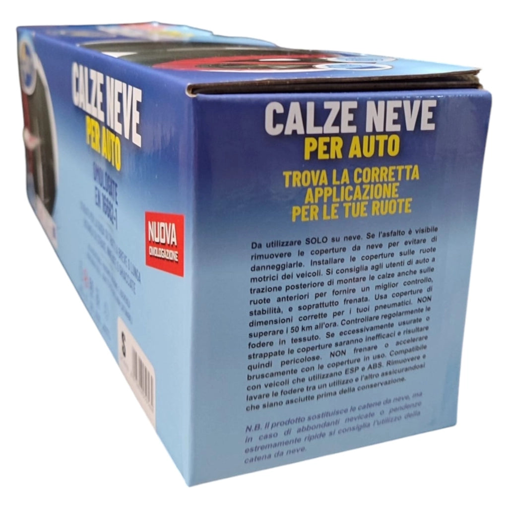 COPPIA CALZE DA NEVE PER AUTO OMOLOGATE TAGLIA S