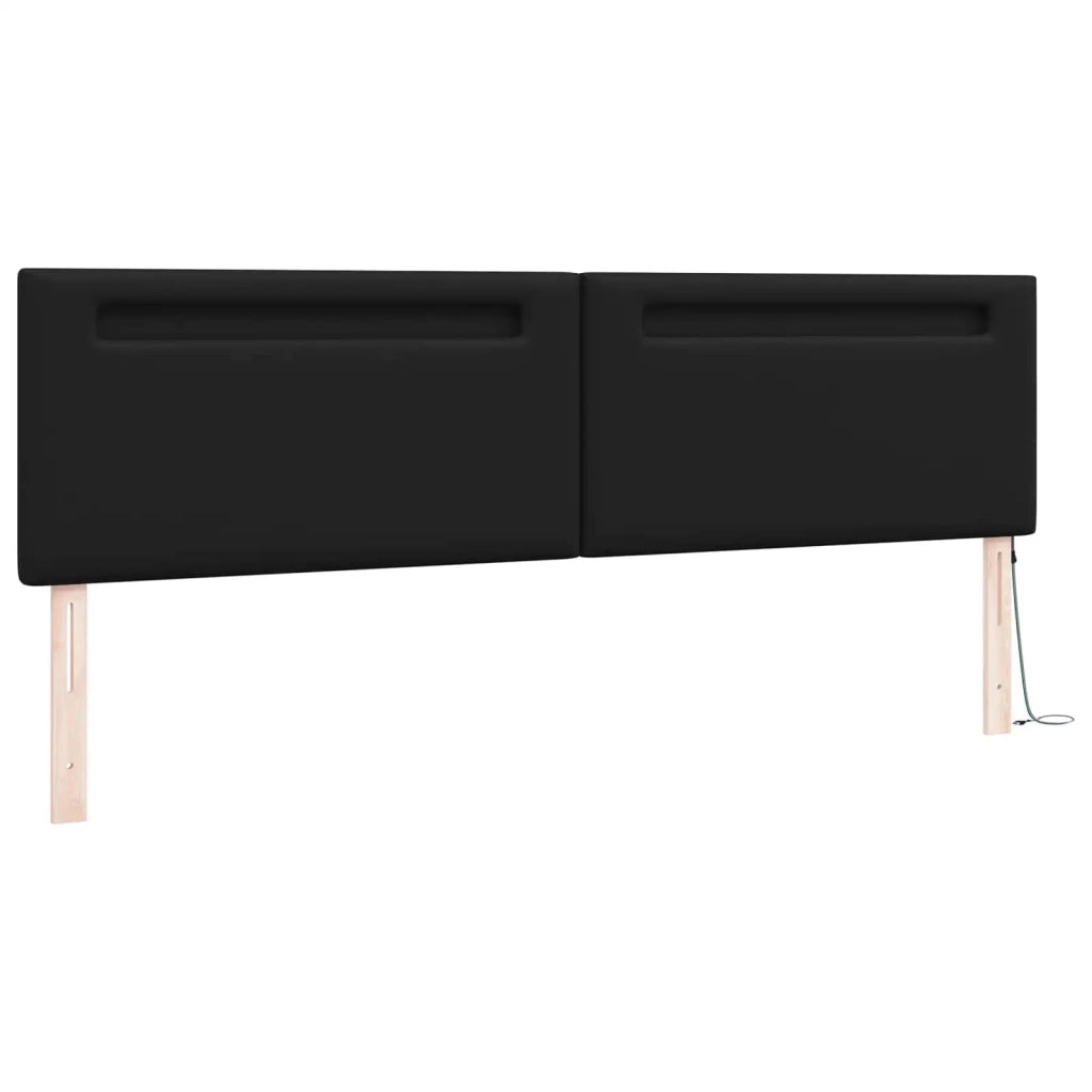 Testiera | Testata LED Nero 200 cm Pelle Sintetica