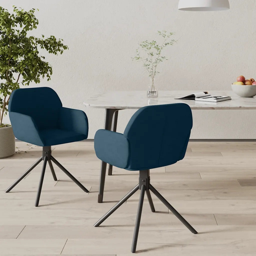 Sedie da Pranzo Girevoli 2 pz Blu in Velluto cod mxl 9226