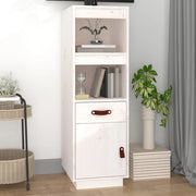 Credenza-Buffet-Armadio da cucina Bianca 34x40x108,5 cm in Legno Massello di Pino 853859