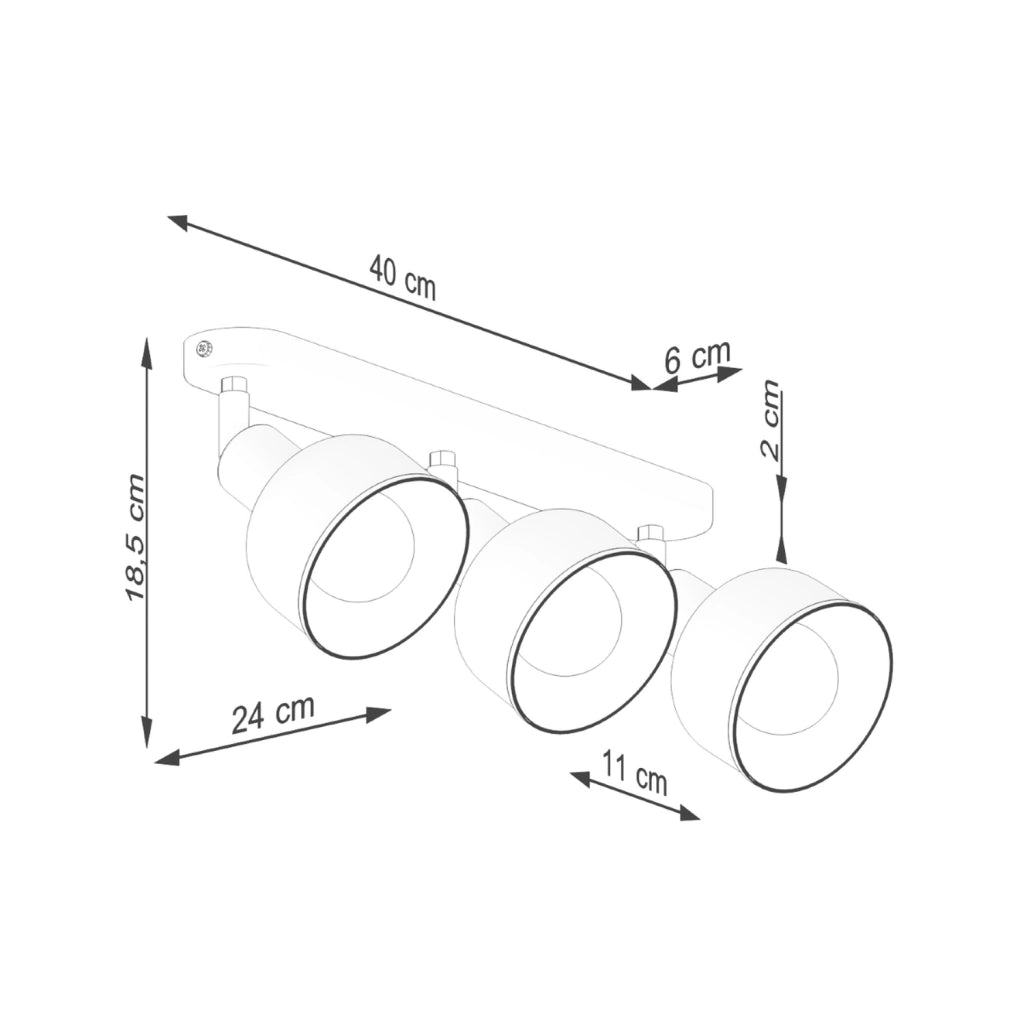 Spot soffitto triplo minimal bianco 3xE27 Pure Lume