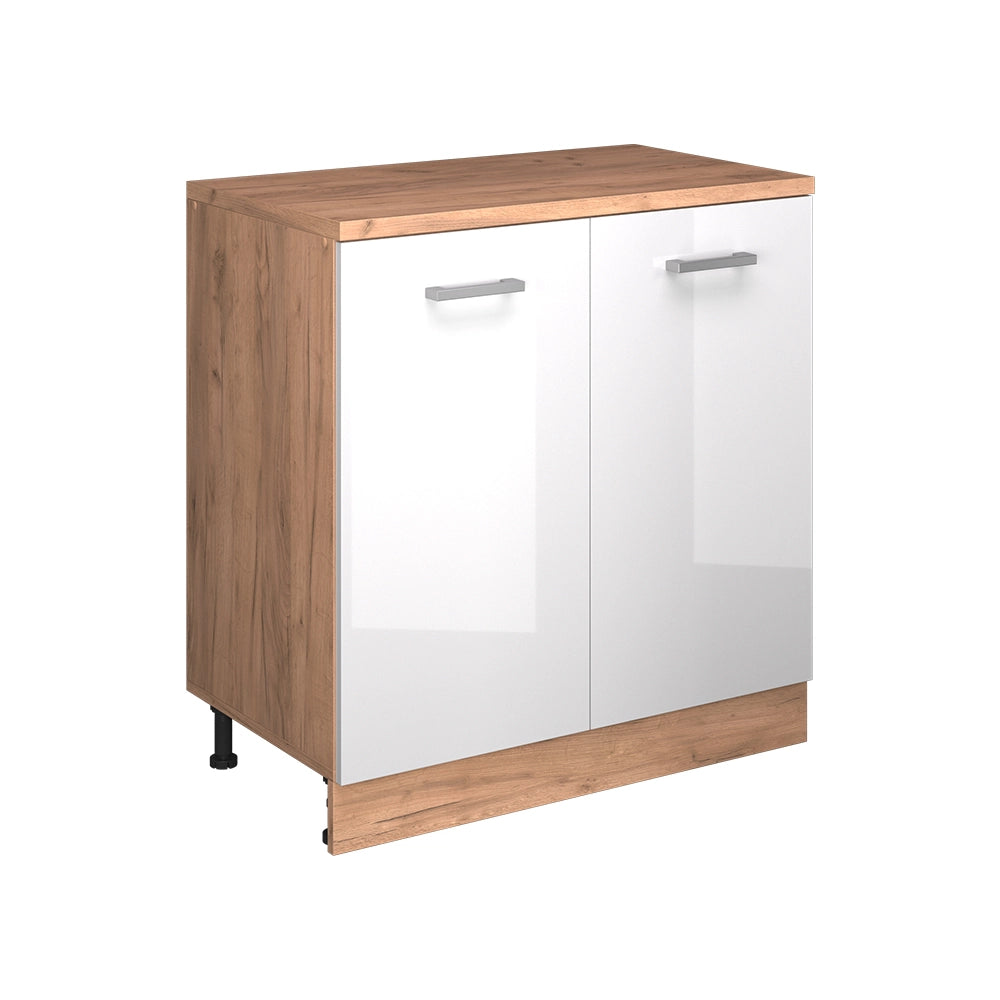 Mobile per mansarda Rion Bianco lucido/Rovere dorato 80 x 83.8 cm senza inclinazione con 2 ante Vicco