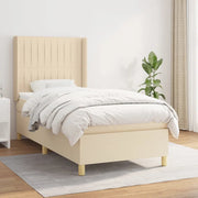 Giroletto a Molle con Materasso Crema 90x190 cm in Tessuto