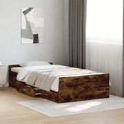 Giroletto con Cassetti Rovere Fumo 90x200 cm Legno Multistratocod mxl 91764