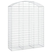 Cesto gabbione recinzione a gabbia muro di contenimento ad arco 150 x 50 x 180/200 cm ferro zincato argento 02_0039984