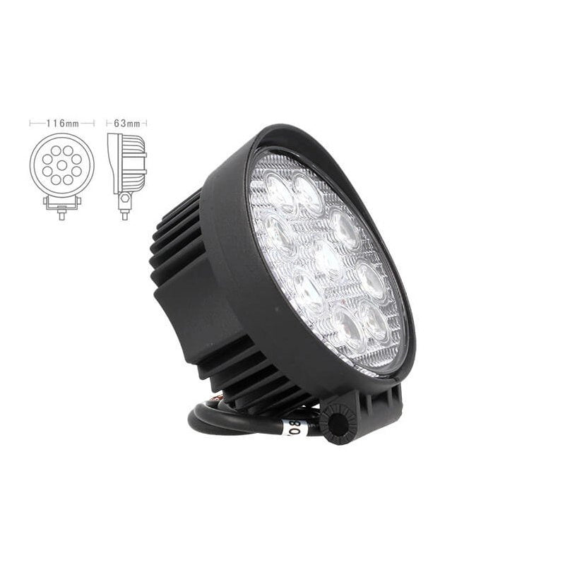 Faro di Profondita Led Rotondo 12V 24V 27W