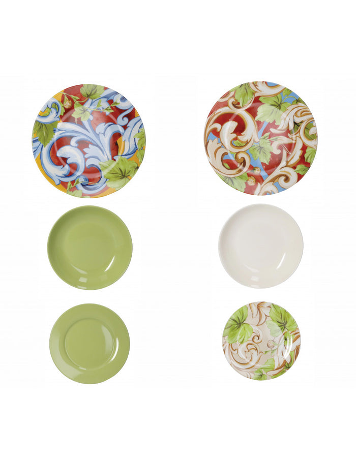Servizio tavola 18pz. Pomo porcellana