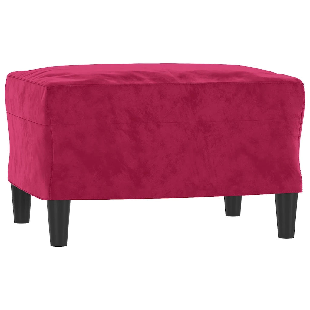 Set di Divani 3 pz con Cuscini Rosso Vino in Velluto 3202244