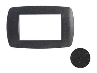 PLACCA 3 POSTI MILLENNIUM NERO FLASH- - 3 posti - mm.123x84h. (7843.TN) - 15 pezzi MARLANVIL