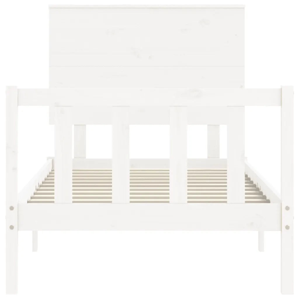 Giroletto senza Materasso-Struttura Letto Bianco 100x200 cm Legno Massello Pino 111726