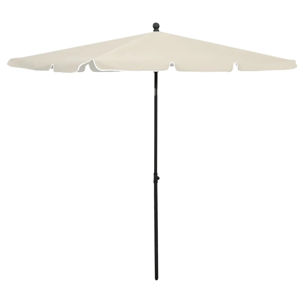 Ombrellone da giardino con palo 210 x 140 cm sabbia 02_0008328