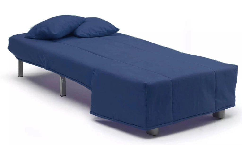 Poltroncina Andreou, Poltrona Sfoderabile Made in Italy, 85x90x85h cm blu
