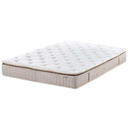 Materasso a molle insacchettate in lattice bianco e beige EU misura singola 140 x 200 cm durezza media con cerniera e rivestimento in poliestere rimovibile Accessori per la camera da letto
