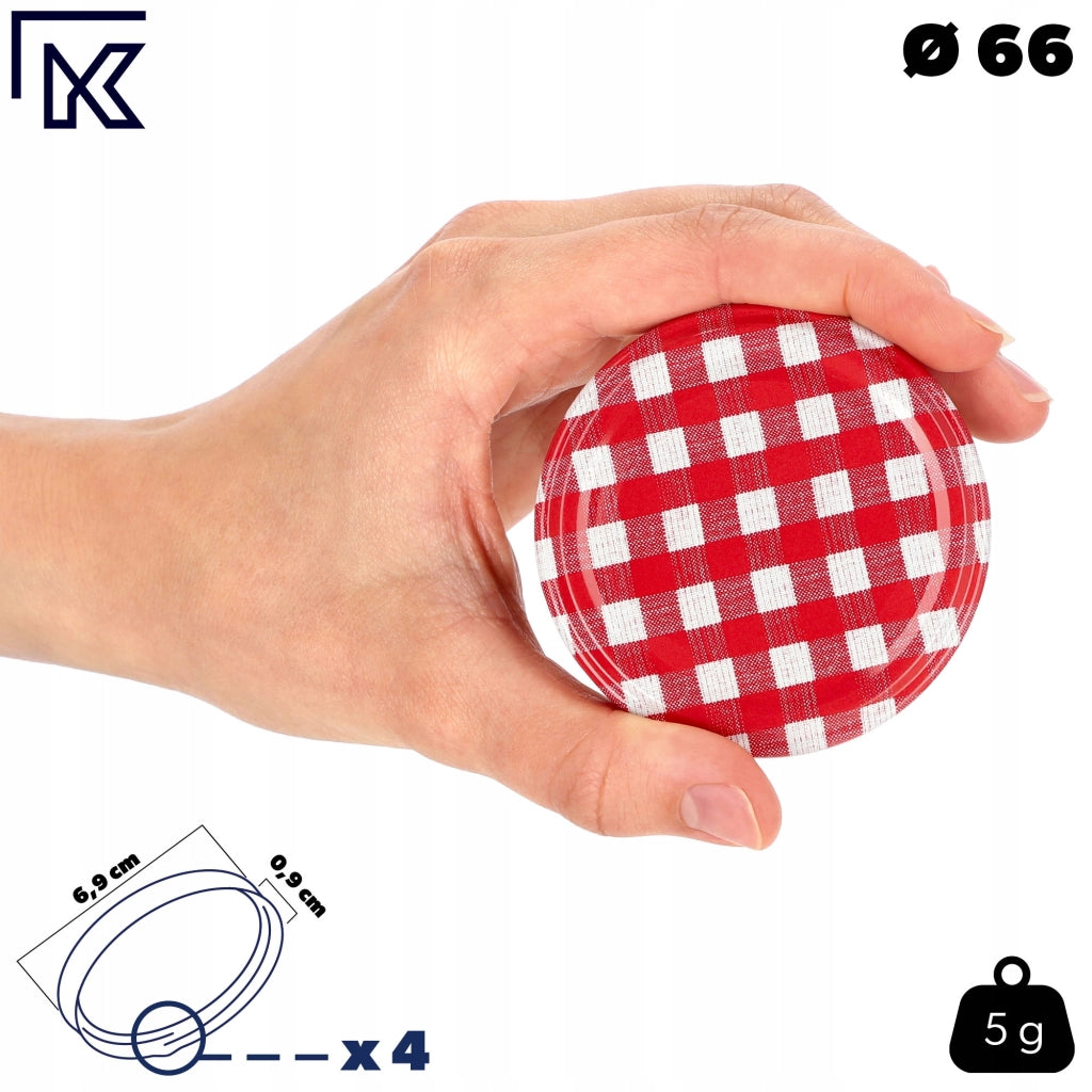 KADAX 50x Tappi per Barattoli Fi 66 Tappi per Barattoli Coperchi Conserva