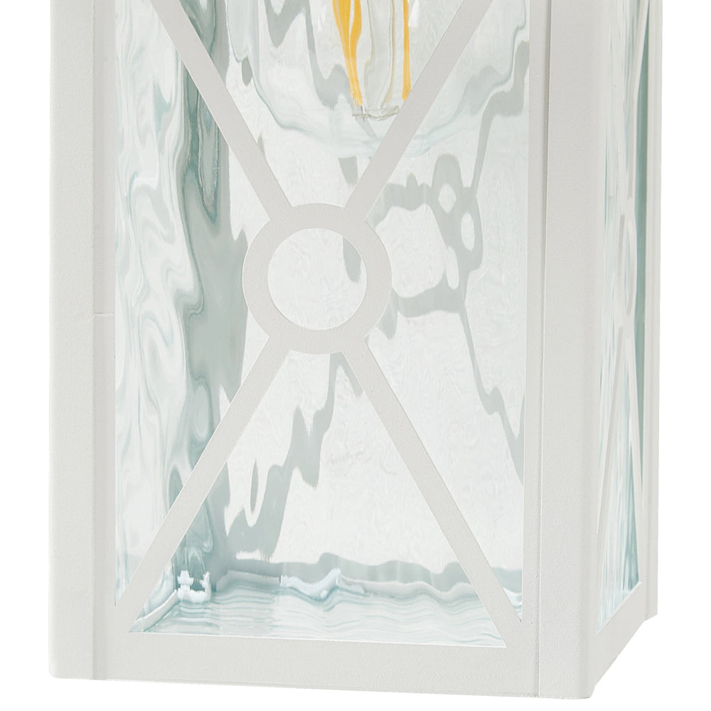 Lampada da parete in metallo bianco 30 cm tradizionale lanterna da parete per esterni e giardino