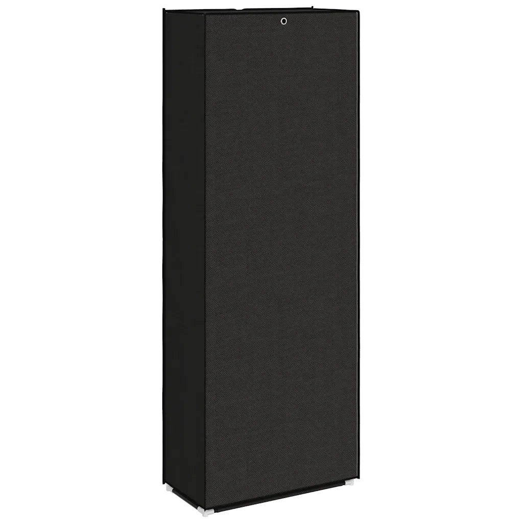 Scarpiera-Scaffale per scarpe Nera 60x30x166 cm in Tessuto