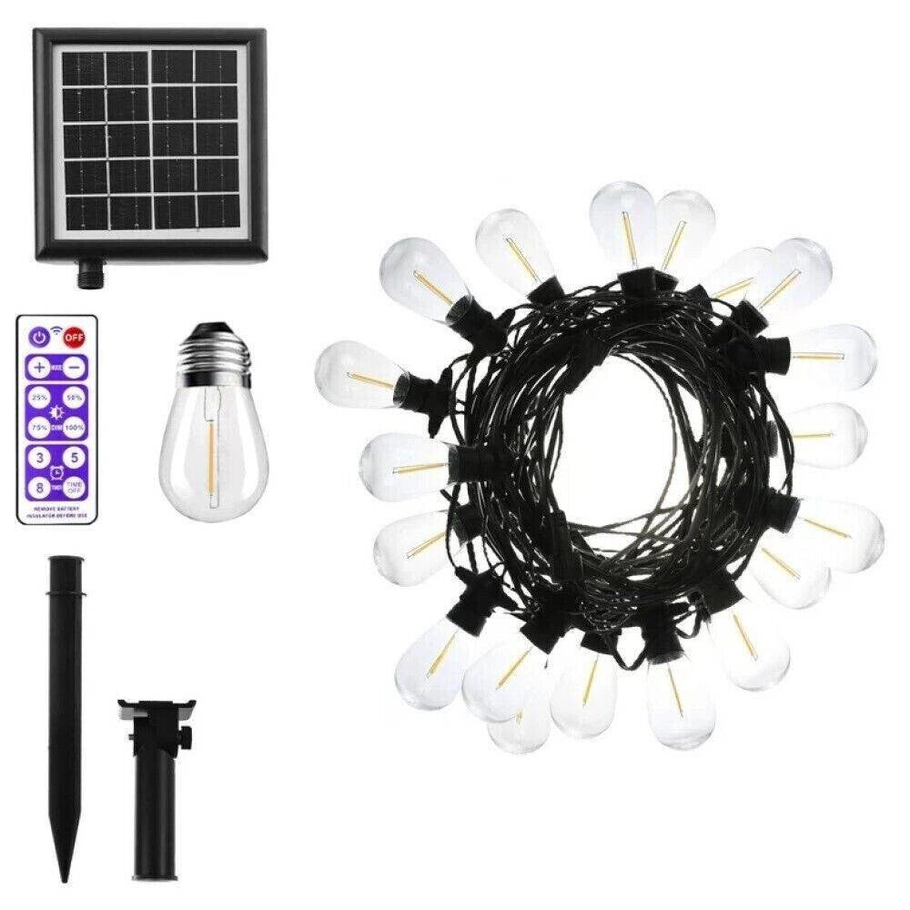 Trade Shop - Catena Luminosa Solare Da Esterno Giardino 10 Mt 10 Lampadine Luce Rgb Mz-lxy -