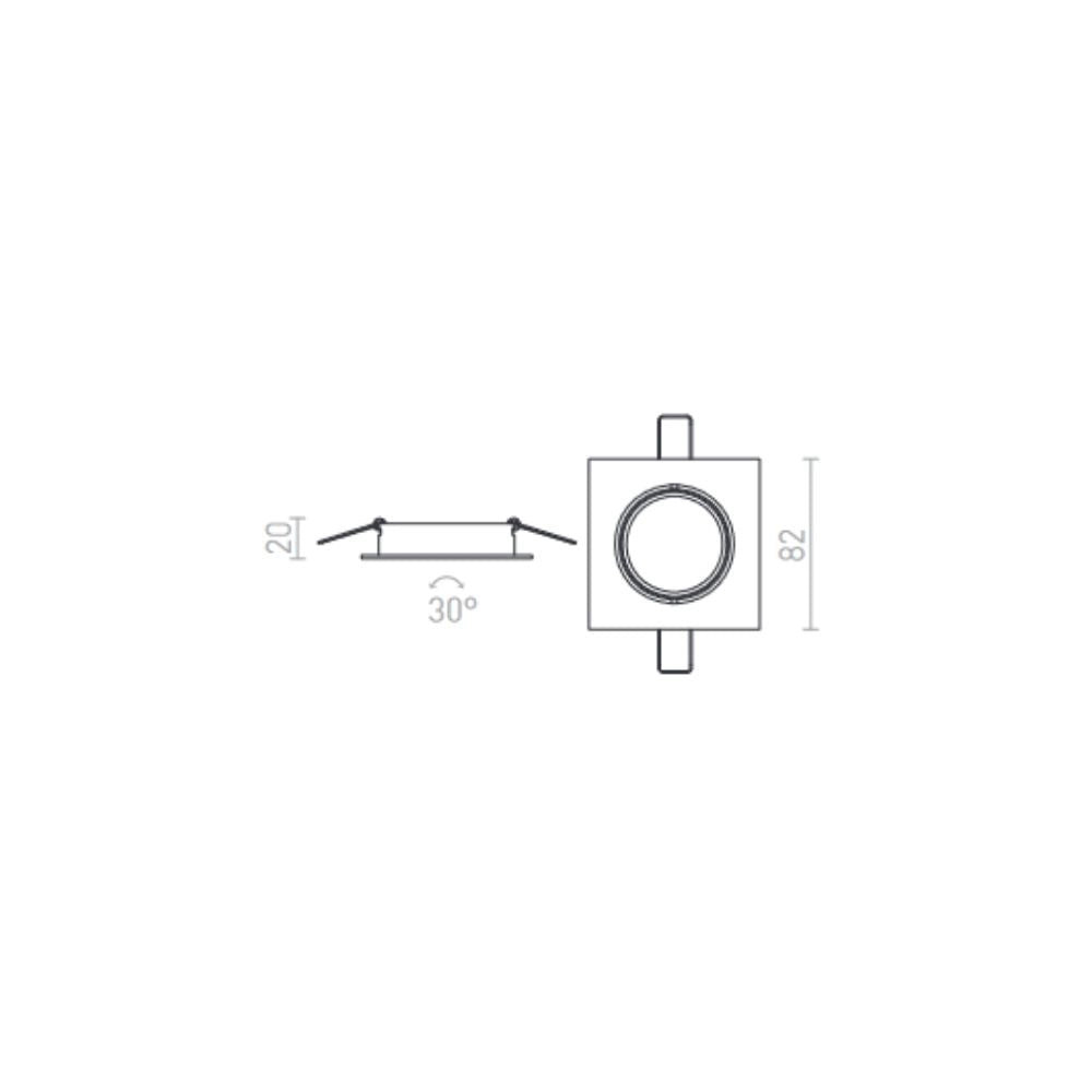 Faretto da incasso TOPIC SQ inclinabile nichel opaco 230V GU10 50W