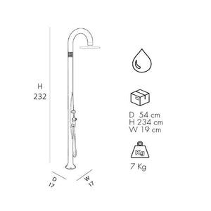 Doccia Tradizionale In Alluminio Funny Yin Top Line Con Miscelatore E Doccetta Colore Perla Nera Cv-T345-Tl/7300