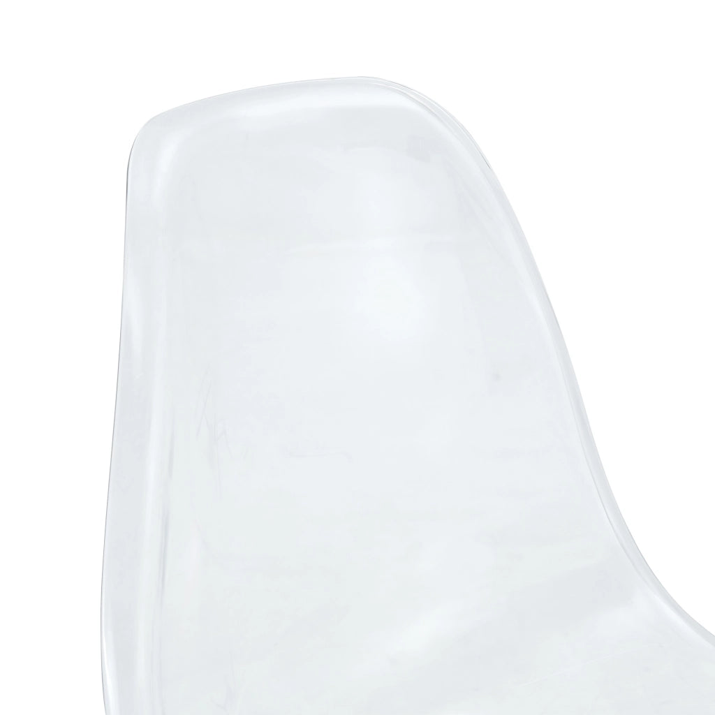 Set tavolo e sedie con 1 tavolo bar e 2 sgabelli con poggiapiedi in vetro; plastica trasparente e metallo nero