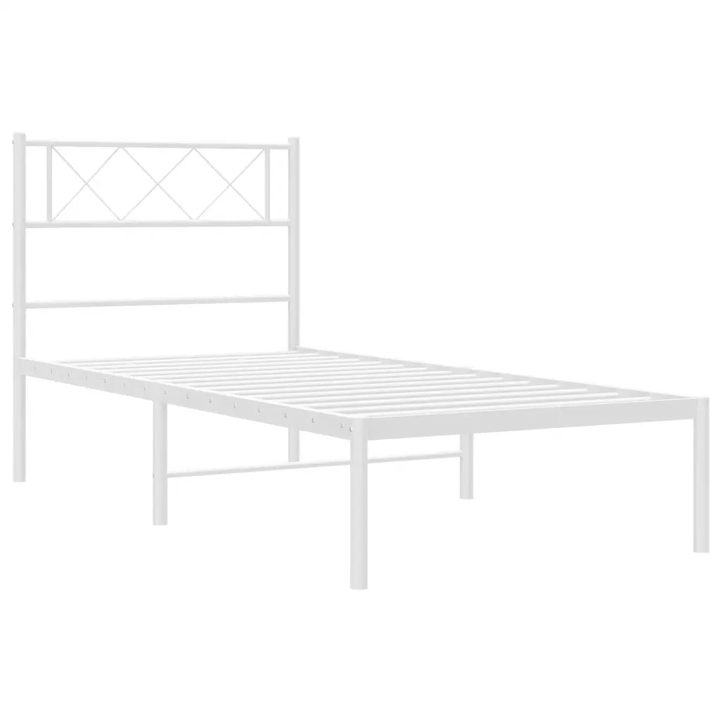 Giroletto con Testiera Metallo Bianco 100x200 cm 372321