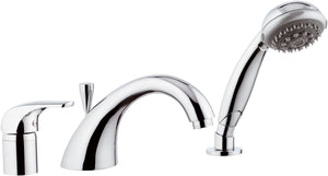 Rubinetto bordo vasca con deviatore, bocca pesante fusa e doccetta - serie project