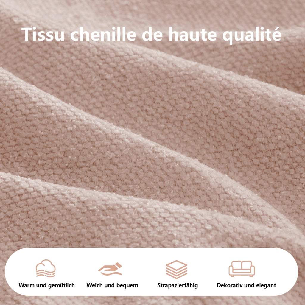 Divano modulare senza struttura a due moduli convertibile in letto con design ergonomico e cuscini in ciniglia rosa