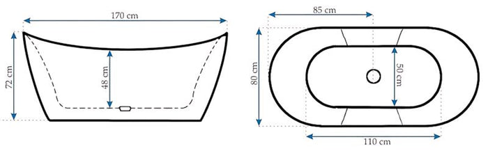 Vasca Bagno Da Terra Rea Ferrano Slim 170