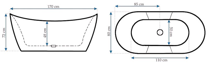 Vasca Bagno Da Terra Rea Ferrano Slim 170