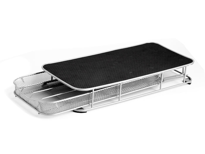 Portacapsule caffè in filo cromato con tappetino portamacchinetta morbido