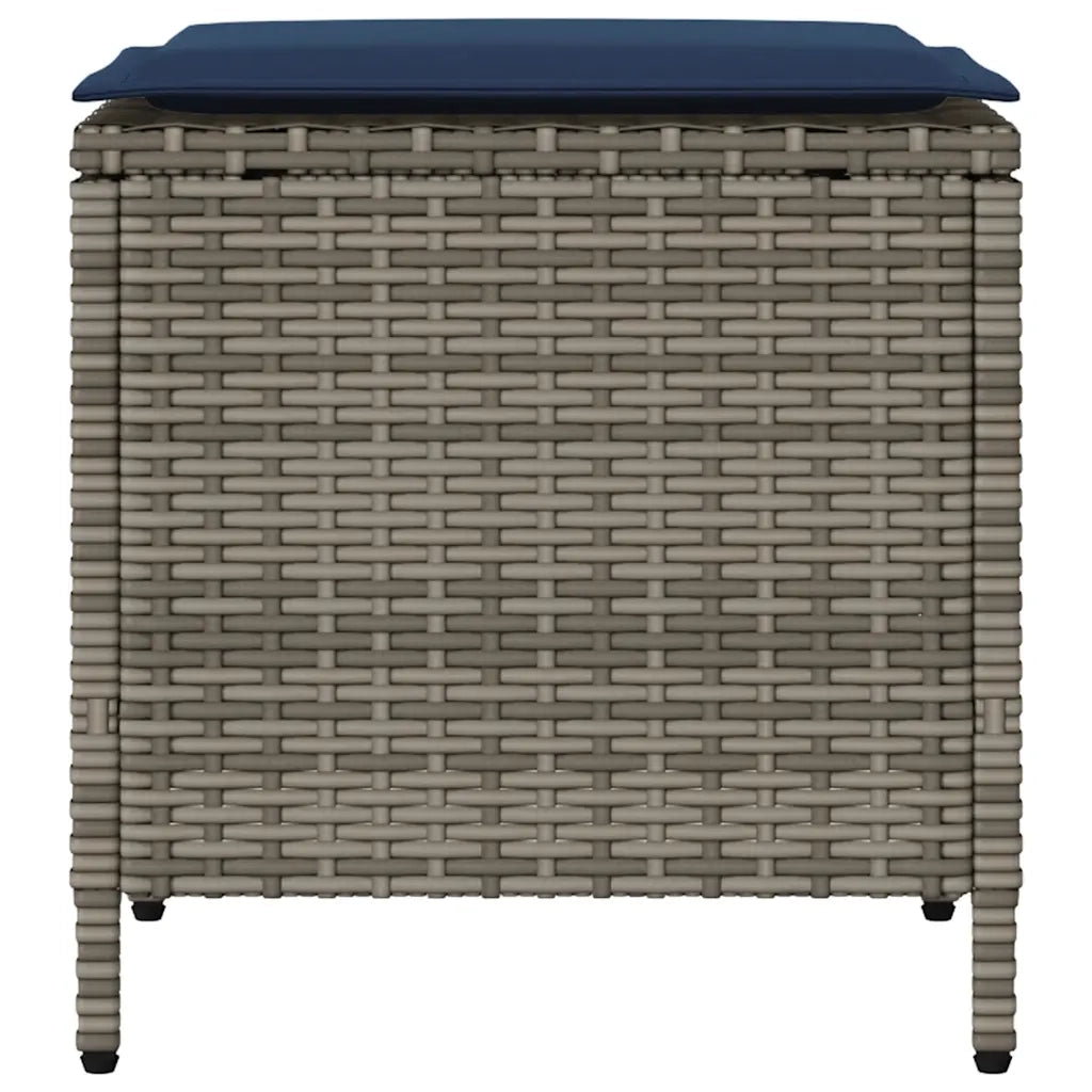 Set Divani da Giardino 4 pz con Cuscini in Polyrattan Grigio CFW7811435