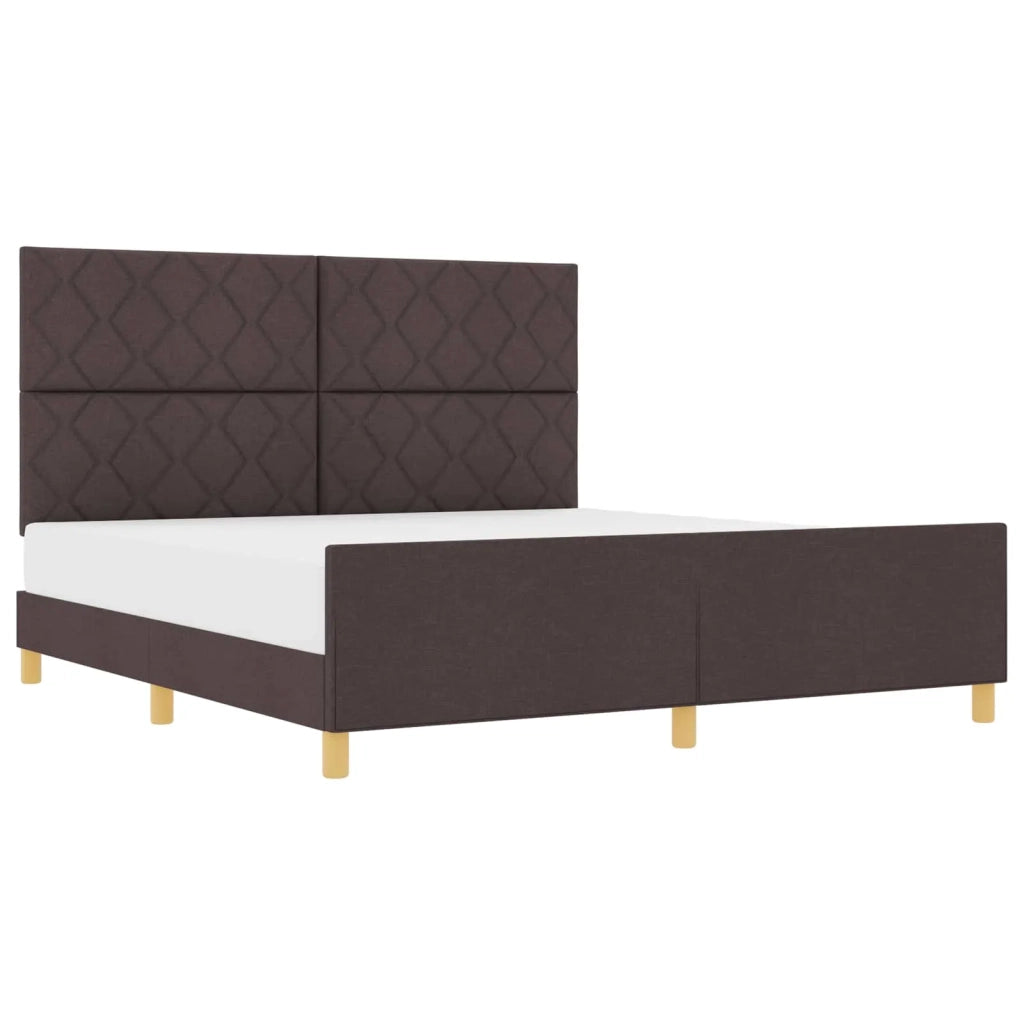 Struttura del letto Marrone scuro 180 x 200 cm Tessuto 3344826