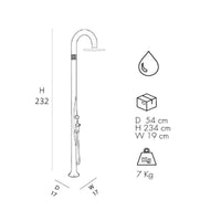 Doccia Tradizionale In Alluminio Funny Yin Top Line Con Miscelatore E Doccetta Colore Perla Bianca Cv-T345-Tl/9400