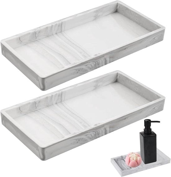 Piatto di lavoro in marmo di silicone - Decorazione - 2 pezzi - 20 x 10 cm