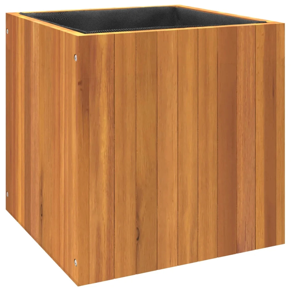 Vassoio per fioriera aiuola rialzata piante fiori terrazza giardino 45 x 45 x 45 cm legno massello di acacia marrone 02_0037606