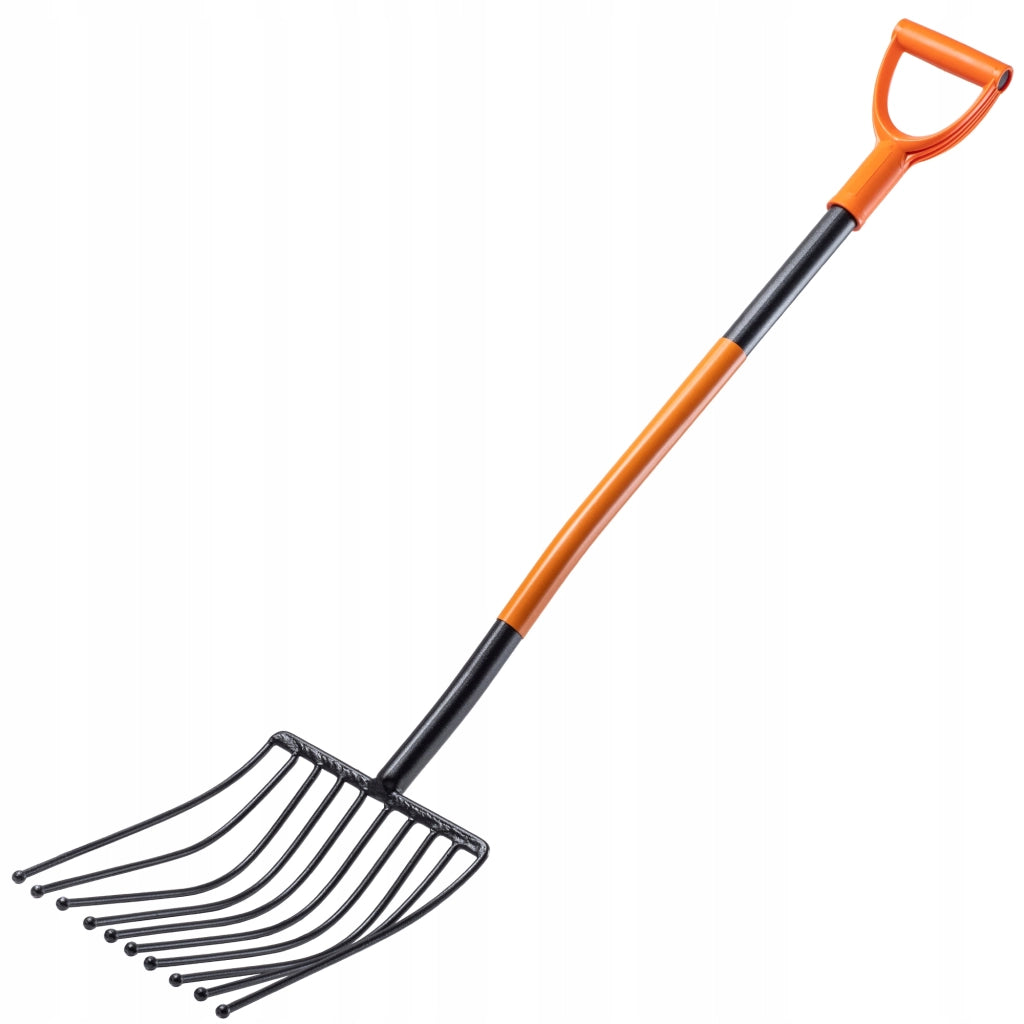 Forca KADAX a 10 denti per patate e barbabietole, in metallo massiccio e resistente, lunga 130 cm.