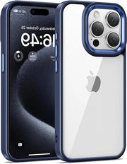 Custodia Premium per iPhone 15 Pro Max 6.7 pollici - Anti-abbagliamento Anti-aderente - Resistente e Bordo morbido - Protezione militare - Blu