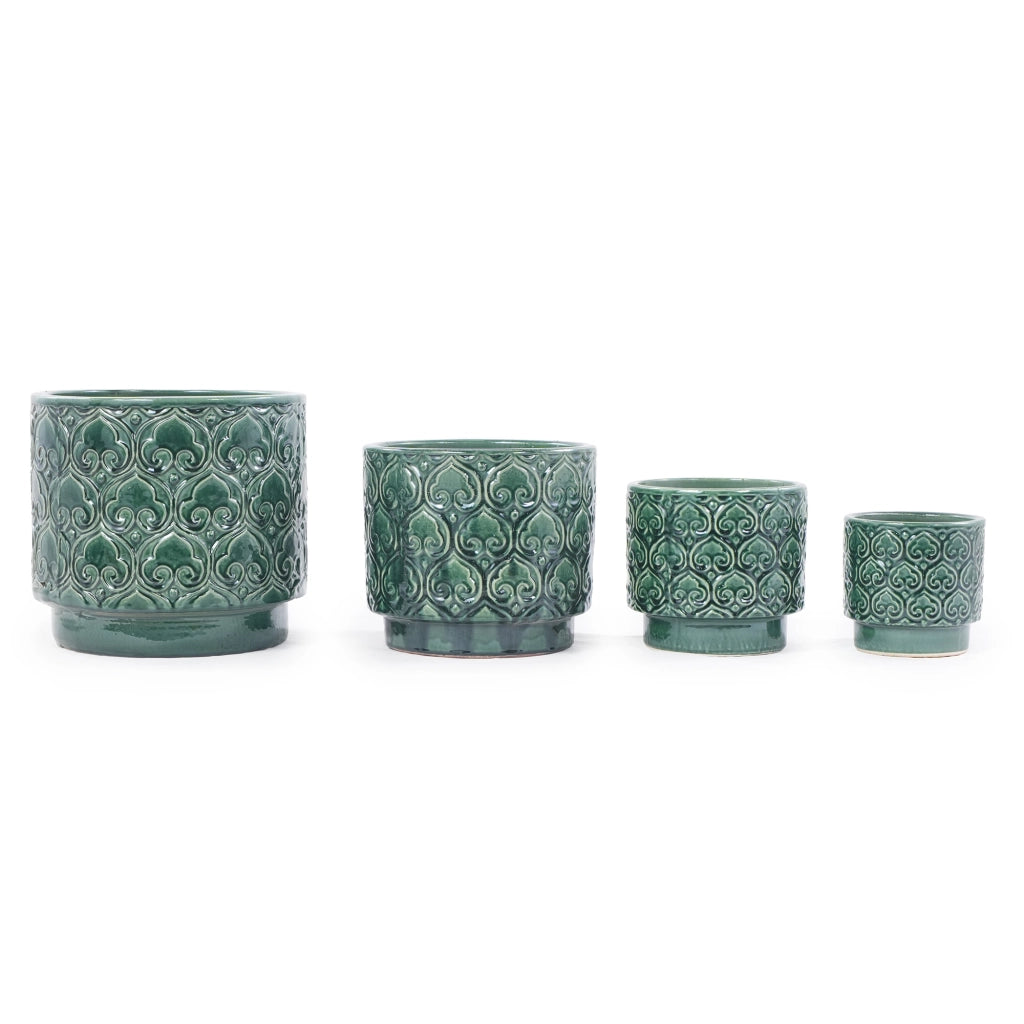 VASI Set da 4 pezzi Ø38/31,5/24/19 cm Ceramica Verde Lucido
