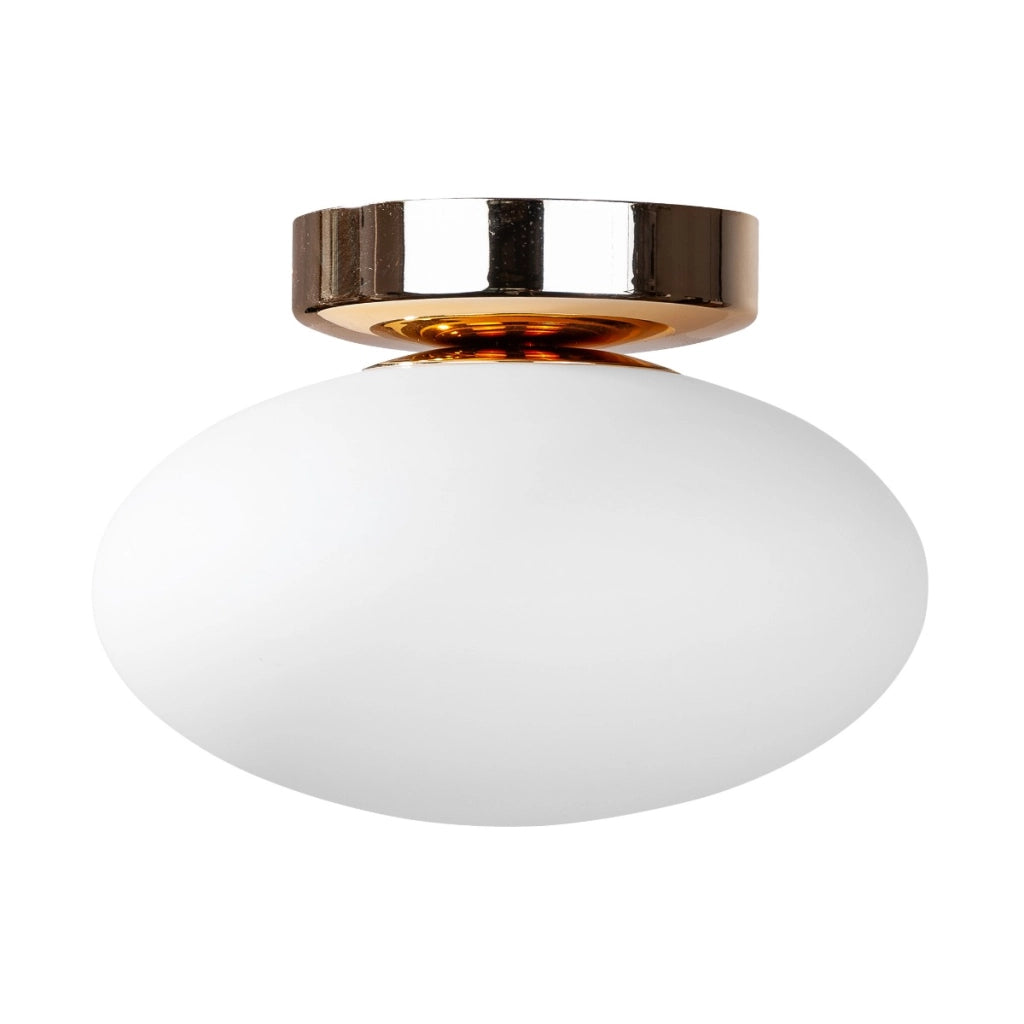 Plafoniera ovale vetro bianco oro OMI ZumaLine 1xG9