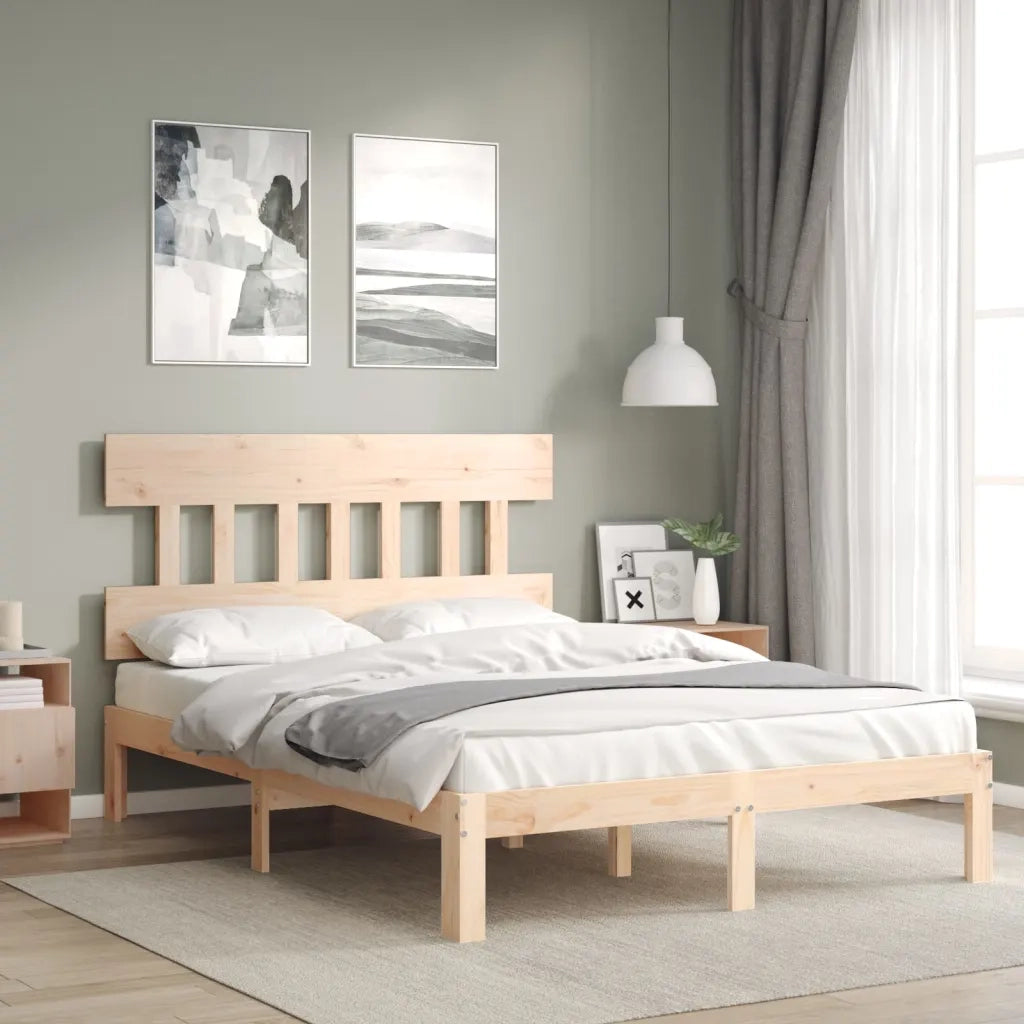 Letto senza Materasso 140x190 cm in Legno Massello di Pino 3193576