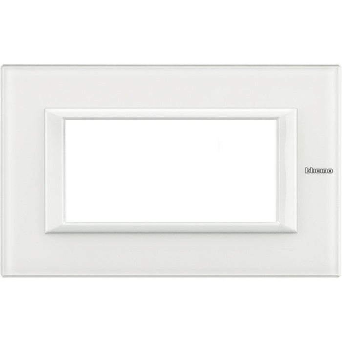 Bticino Axolute - Placca 4P Vetro Bianco HA4804VBB