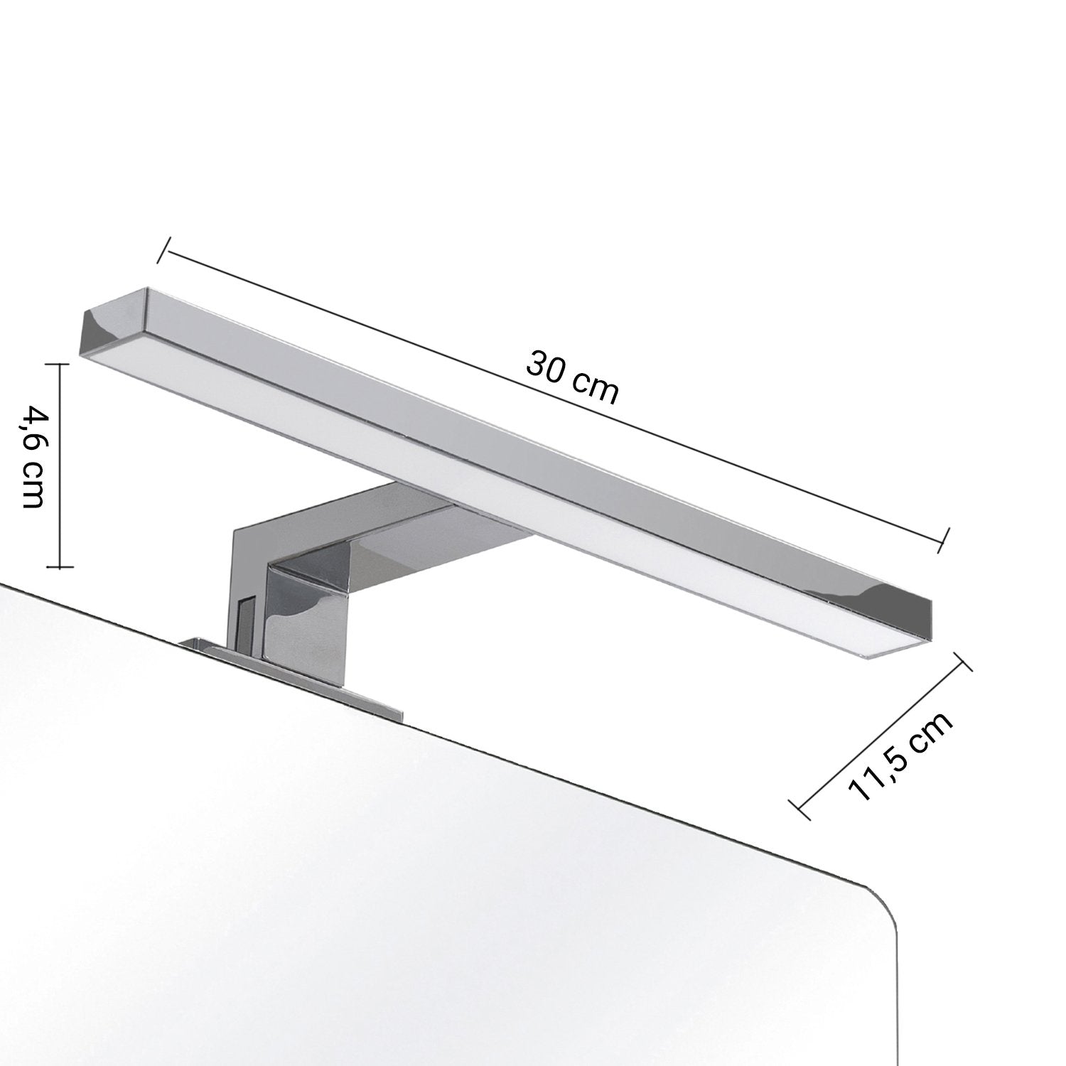 Lampada applique led 30 cm con attacco universale in resine termoplastice 4943-30 serie Gedy MADEIRA Cromato