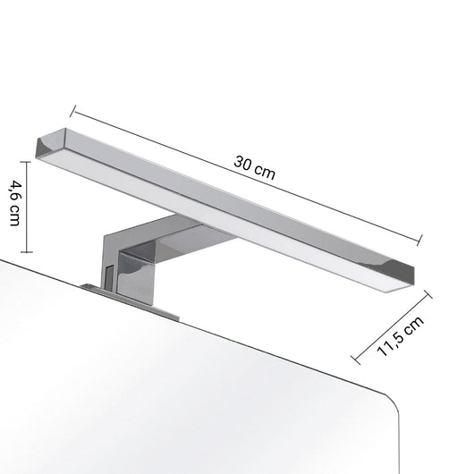 Lampada applique led 30 cm con attacco universale in resine termoplastice 4943-30 serie Gedy MADEIRA Cromato