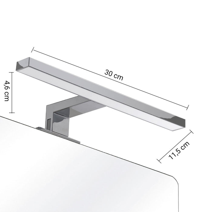 Lampada applique led 30 cm con attacco universale in resine termoplastice 4943-30 serie Gedy MADEIRA Cromato