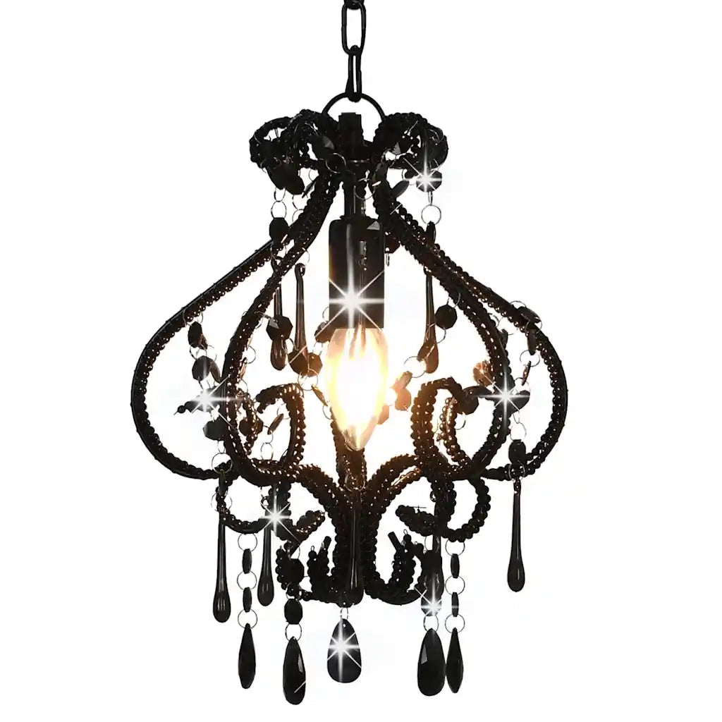 Lampadario con Perle Nero Rotondo E14 281594