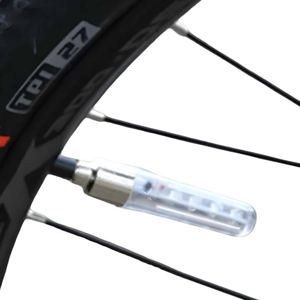 Luce notturna per valvola a 5 LED monocolore per bicicletta, moto e auto Argento Avizar
