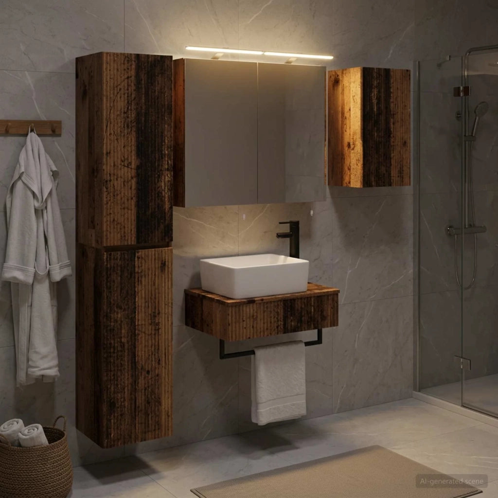 Set di mobili per il bagno 5 pcs Legno antico 3407269