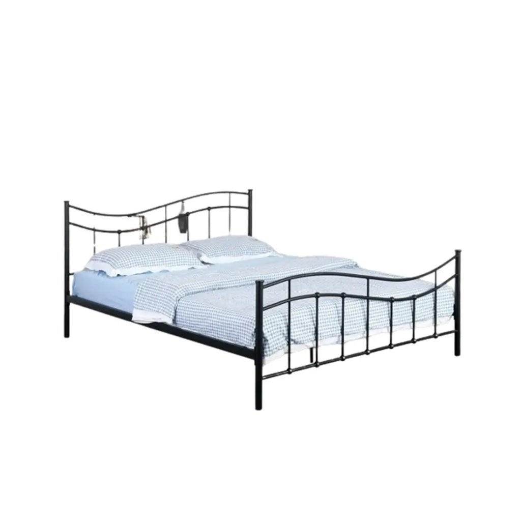 Letto ODETTE 140x200 cm – Metallo nero – Rete inclusa – Eleganza e robustezza