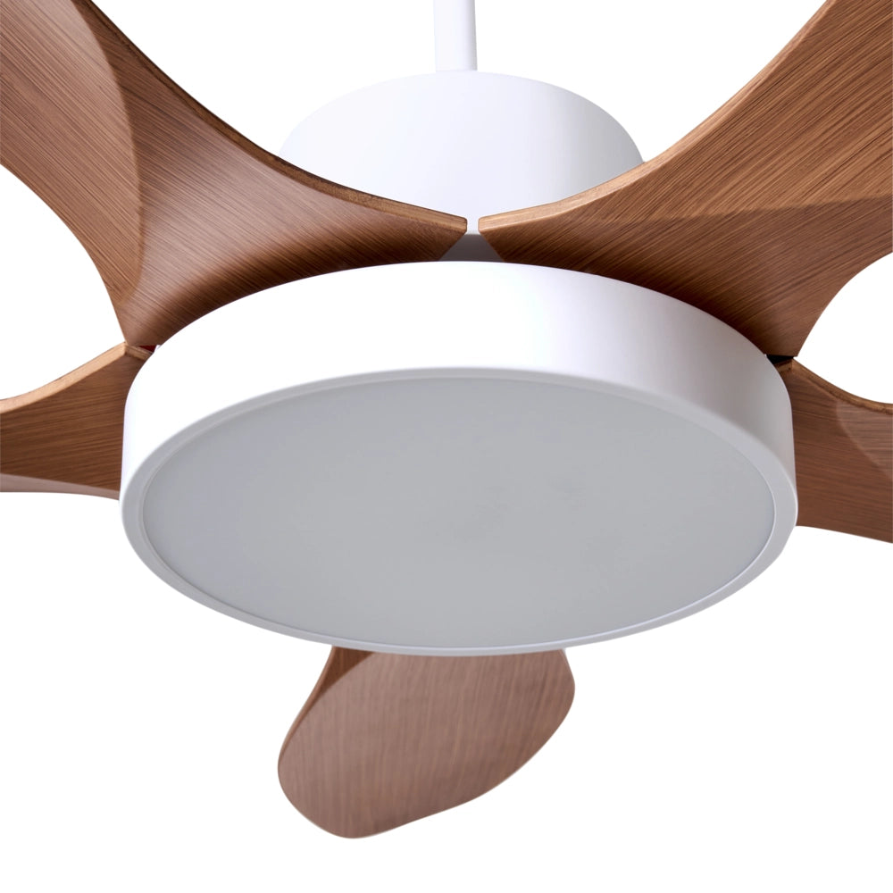 Ventilatore da soffitto con luce in materiale sintetico marrone chiaro Telecomando Moderno soggiorno scandinavo